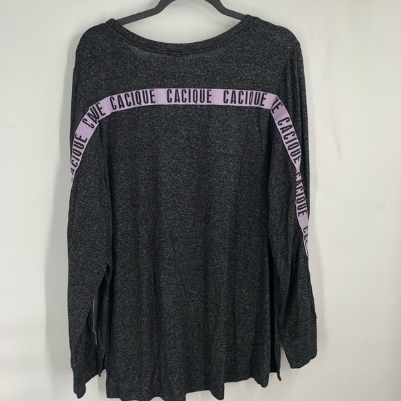 SLEEP BY CACIQUE Long Sleeve Top Lounge Comfy Spellout Logo Stretch Plus Size 18 - Picture 8 of 8